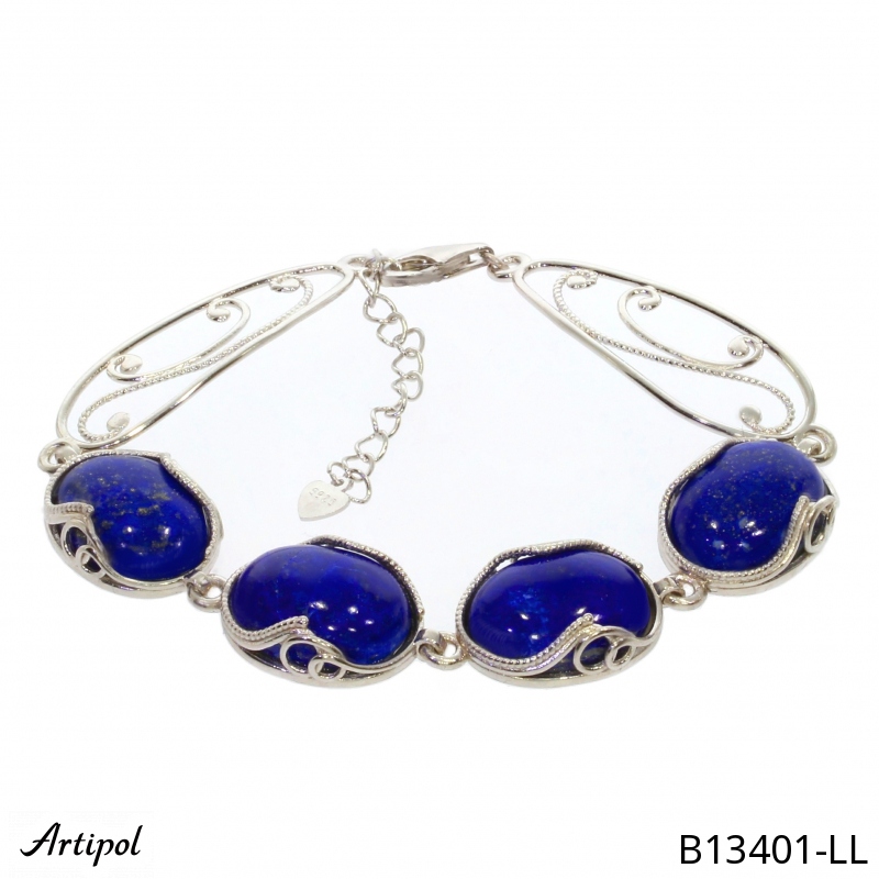 Armreif B13401-LL mit echter Lapis Lazuli