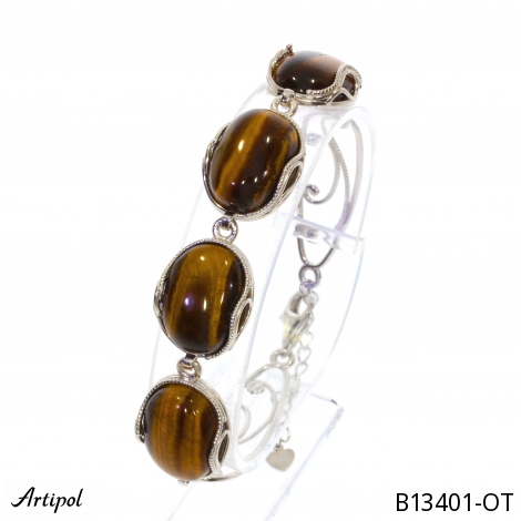 Bracelet B13401-OT en Oeil de tigre véritable