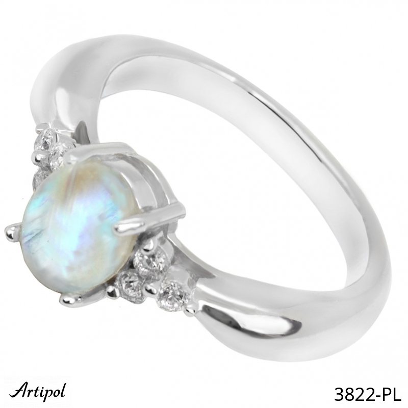 Ring 3822-PL with real Moonstone