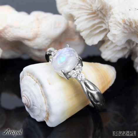 Ring 3822-PL with real Moonstone