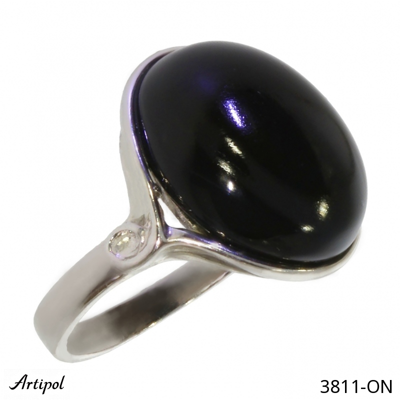 Ring 3811-ON mit echter Schwarzem Onyx