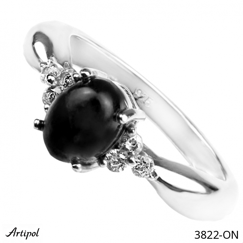 Ring 3822-ON mit echter Schwarzem Onyx