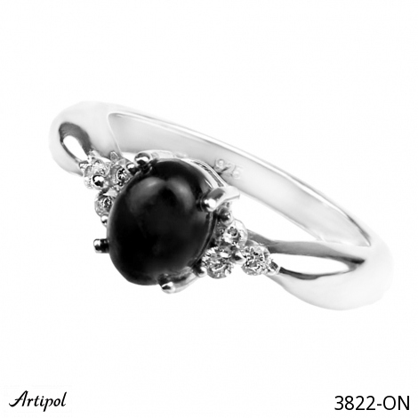 Bague 3822-ON en Onyx noir véritable