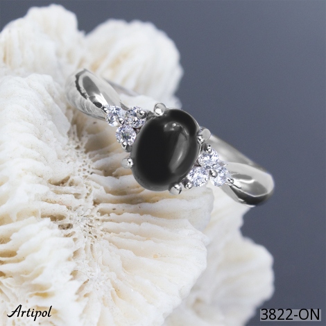 Ring 3822-ON mit echter Schwarzem Onyx