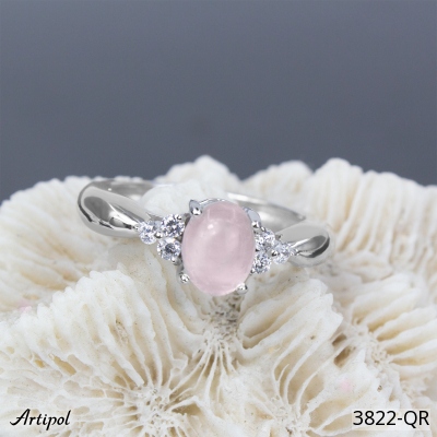 Ring 3822-QR with real Rose quartz