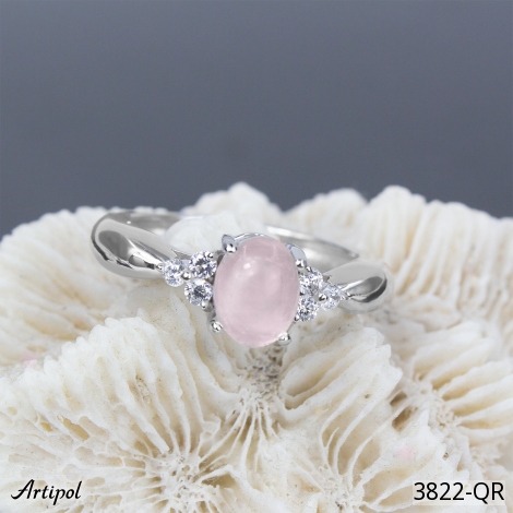 Ring 3822-QR mit echter Rosenquarz