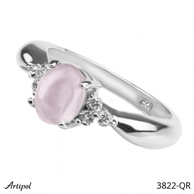 Ring 3822-QR with real Rose quartz