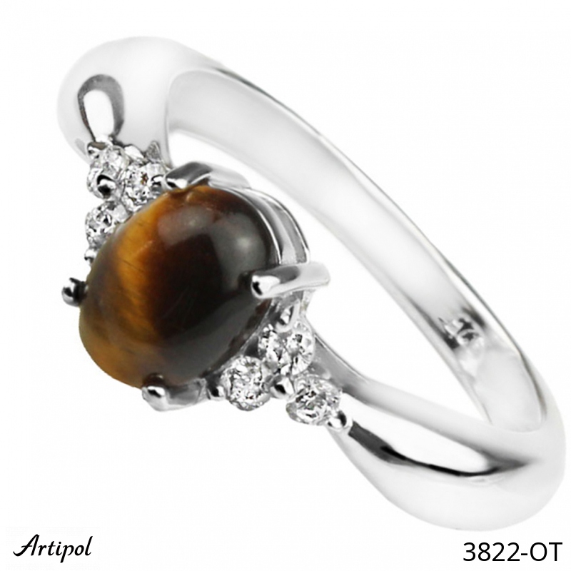 Bague 3822-OT en Oeil de tigre véritable