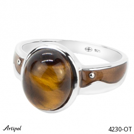 Bague 4230-OT en Oeil de tigre véritable