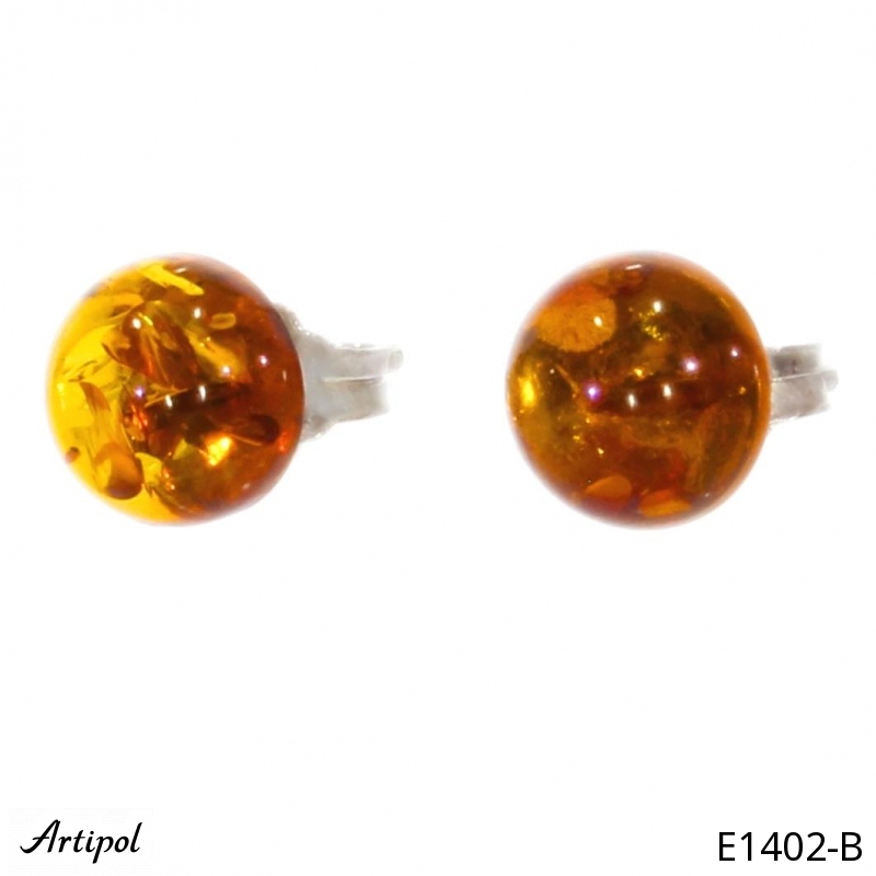 Earrings E1402-B with real Amber
