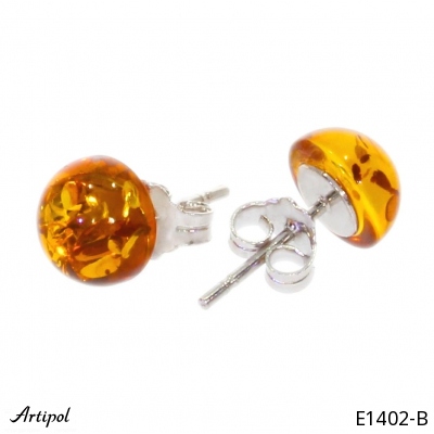 Earrings E1402-B with real Amber