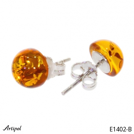 Earrings E1402-B with real Amber