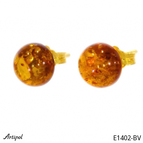 Earrings E1402-BV with real Amber