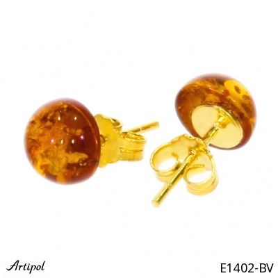 Earrings E1402-BV with real Amber
