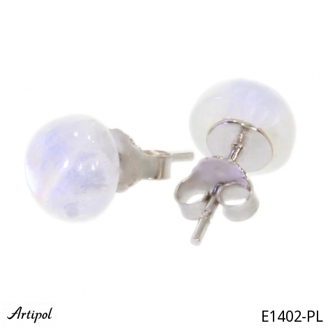 Earrings E1402-PL with real Moonstone
