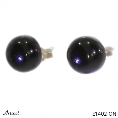 Earrings E1402-ON with real Black Onyx