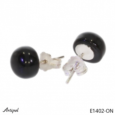 Earrings E1402-ON with real Black Onyx