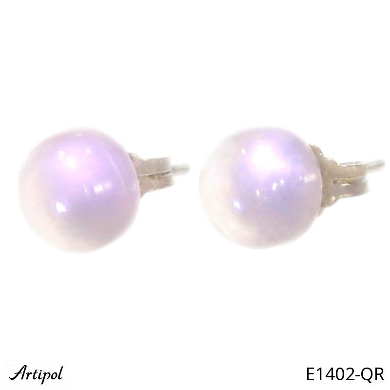 Earrings E1402-QR with real Rose Quartz