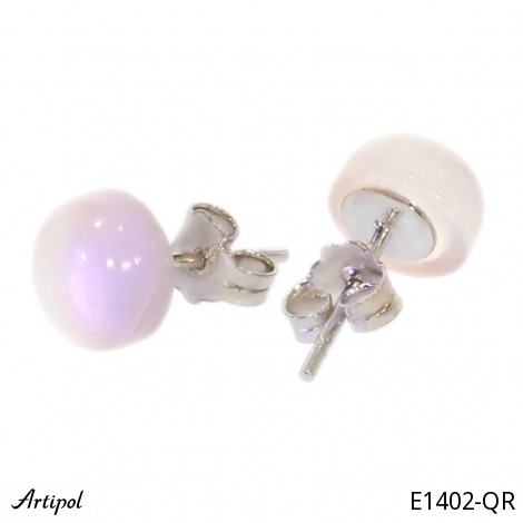 Earrings E1402-QR with real Rose Quartz