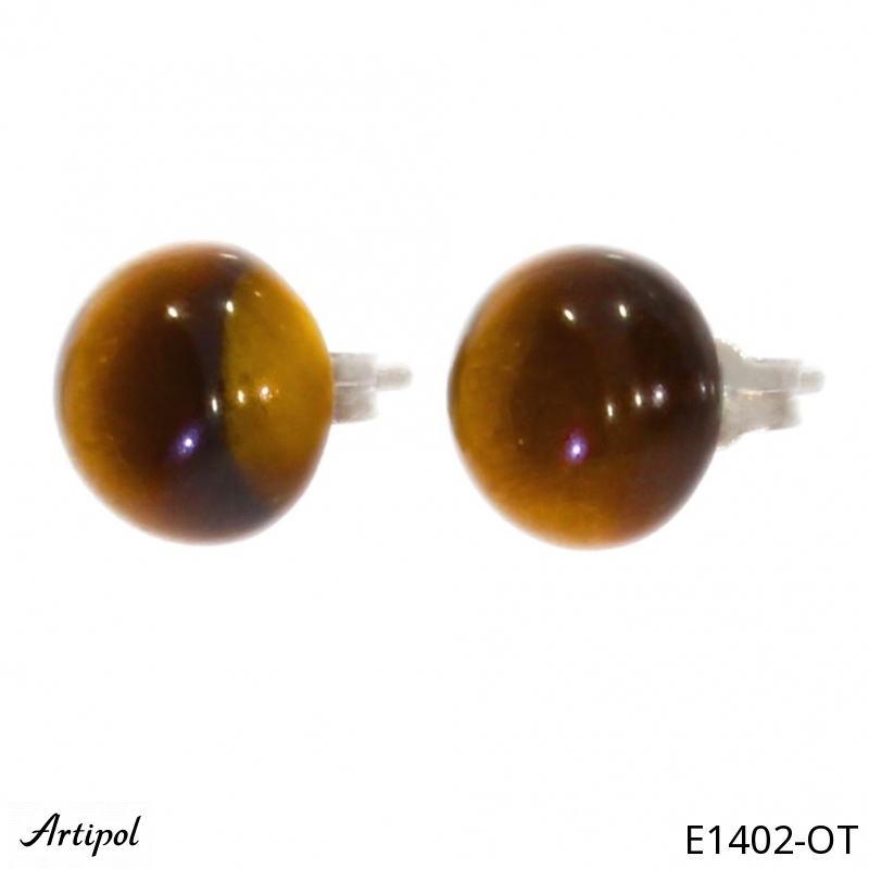 Boucles d'oreilles E1402-OT en Oeil de tigre véritable