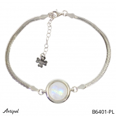 Bracelet B6401-PL with real Moonstone