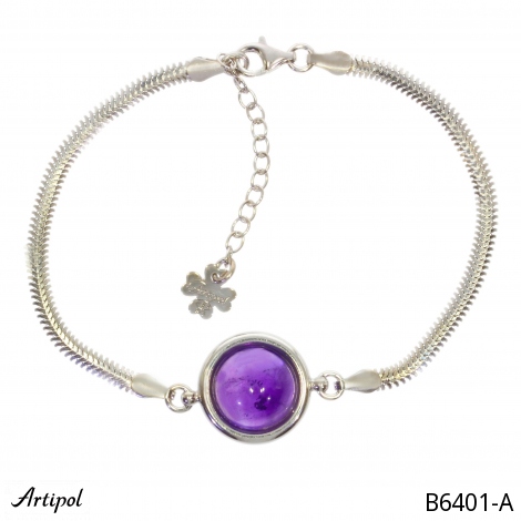 Armreif B6401-A mit echter Amethyst