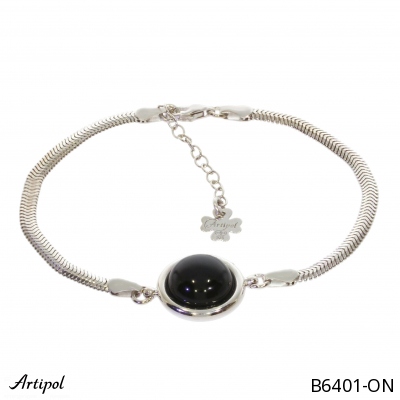 Bracelet B6401-ON en Onyx noir véritable