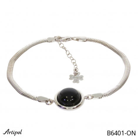 Bracelet B6401-ON en Onyx noir véritable