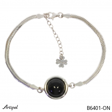 Bracelet B6401-ON en Onyx noir véritable