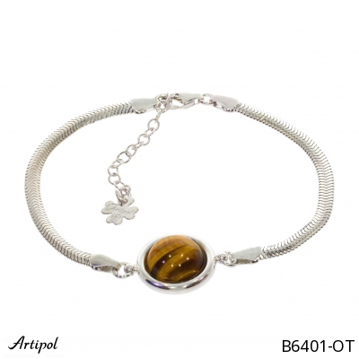 Bracelet B6401-OT with real Tiger's eye
