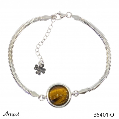 Bracelet B6401-OT en Oeil de tigre véritable