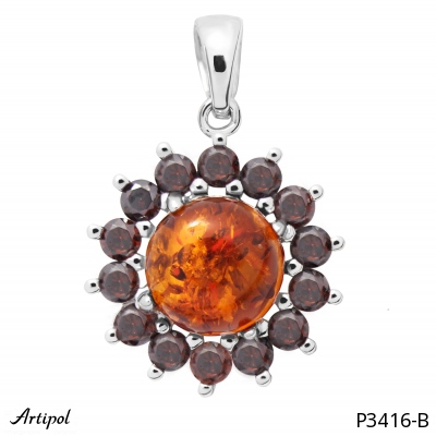 Pendant P3416-B with real Amber
