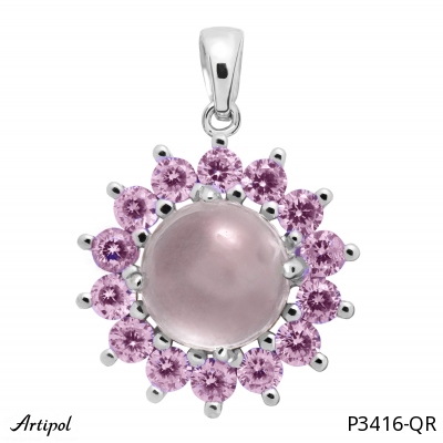 Anhänger P3416-QR mit echter Rosenquarz