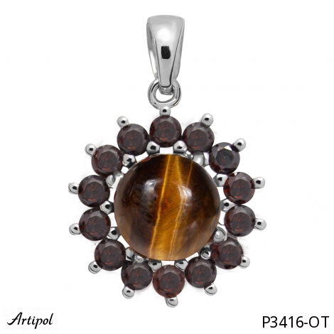 Pendentif P3416-OT en Oeil de tigre véritable