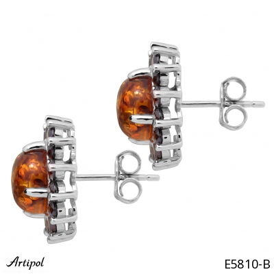 Earrings E5810-B with real Amber