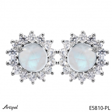 Earrings E5810-PL with real Moonstone