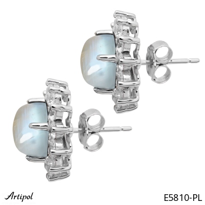Earrings E5810-PL with real Moonstone
