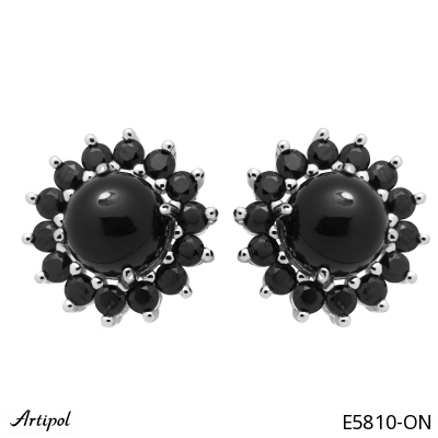 Earrings E5810-ON with real Black Onyx
