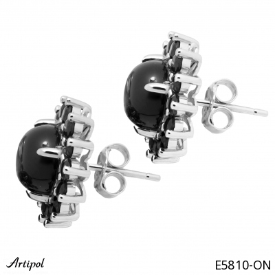Earrings E5810-ON with real Black Onyx