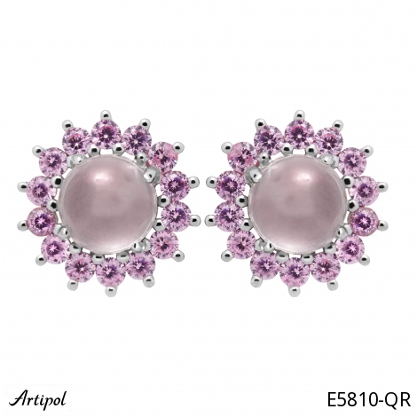 Boucles d'oreilles E5810-QR en Quartz rose véritable