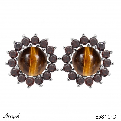 Boucles d'oreilles E5810-OT en Oeil de tigre véritable