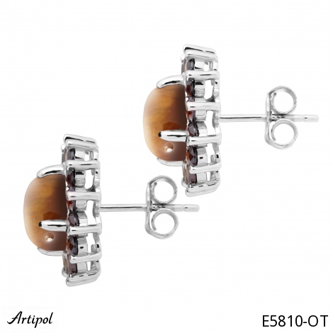 Earrings E5810-OT with real Tiger's eye