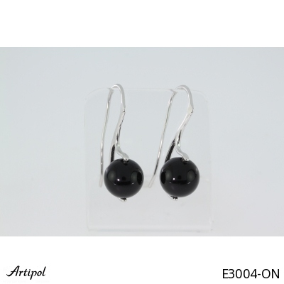 Boucles d'oreilles E3004-ON en Onyx noir véritable