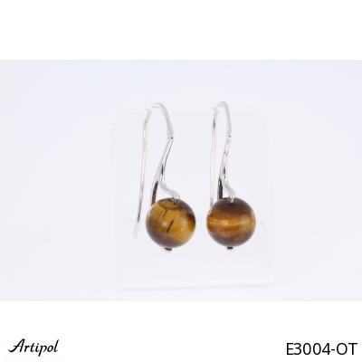 Earrings E3004-OT with real Tiger's eye