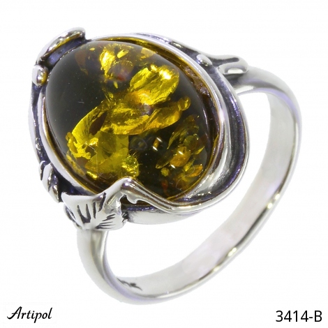Ring 3414-B with real Amber
