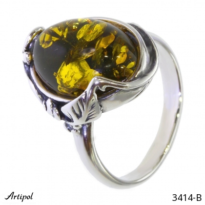 Ring 3414-B with real Amber