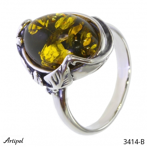Ring 3414-B with real Amber