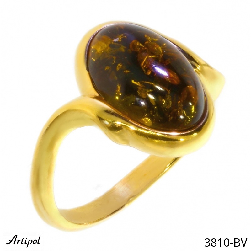 Ring 3810-BV with real Amber