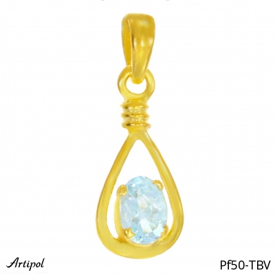Pendant PF50-TBV with real Blue topaz gold plated