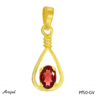 Pendant PF50-GV with real Red garnet gold plated